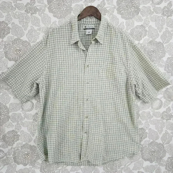 Columbia Button down Short sleeve Men's Shirt XXL Textured 7499 - Picture 1 of 7
